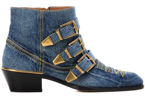 chloe denim boots